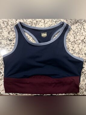Hind Racerback Women’s L Sports Bra Lightly Padded Navy/Burgundy/Gray Excellent